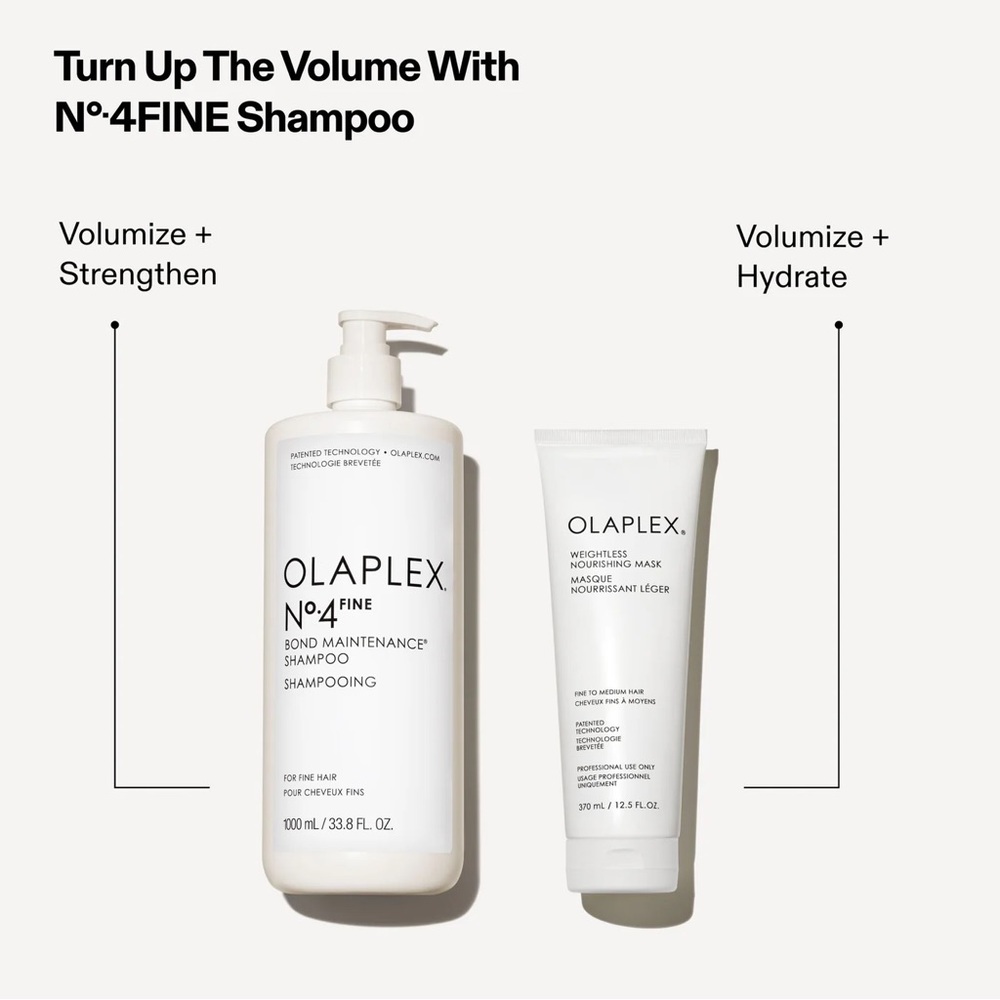 Olaplex No. 4 Fine Bond Maintenance Shampoo + Weightless Nourishing Mask Bundle